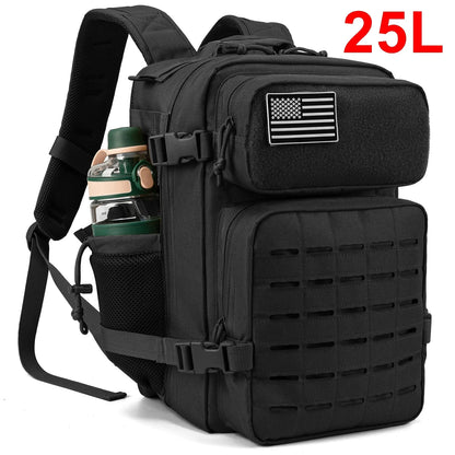 QT&QY 25L/45L Tactical Backpack for Women/men survival Laser Cut Molle Daypack School Bag Gym EDC Rucksack with Dual Cup Holder