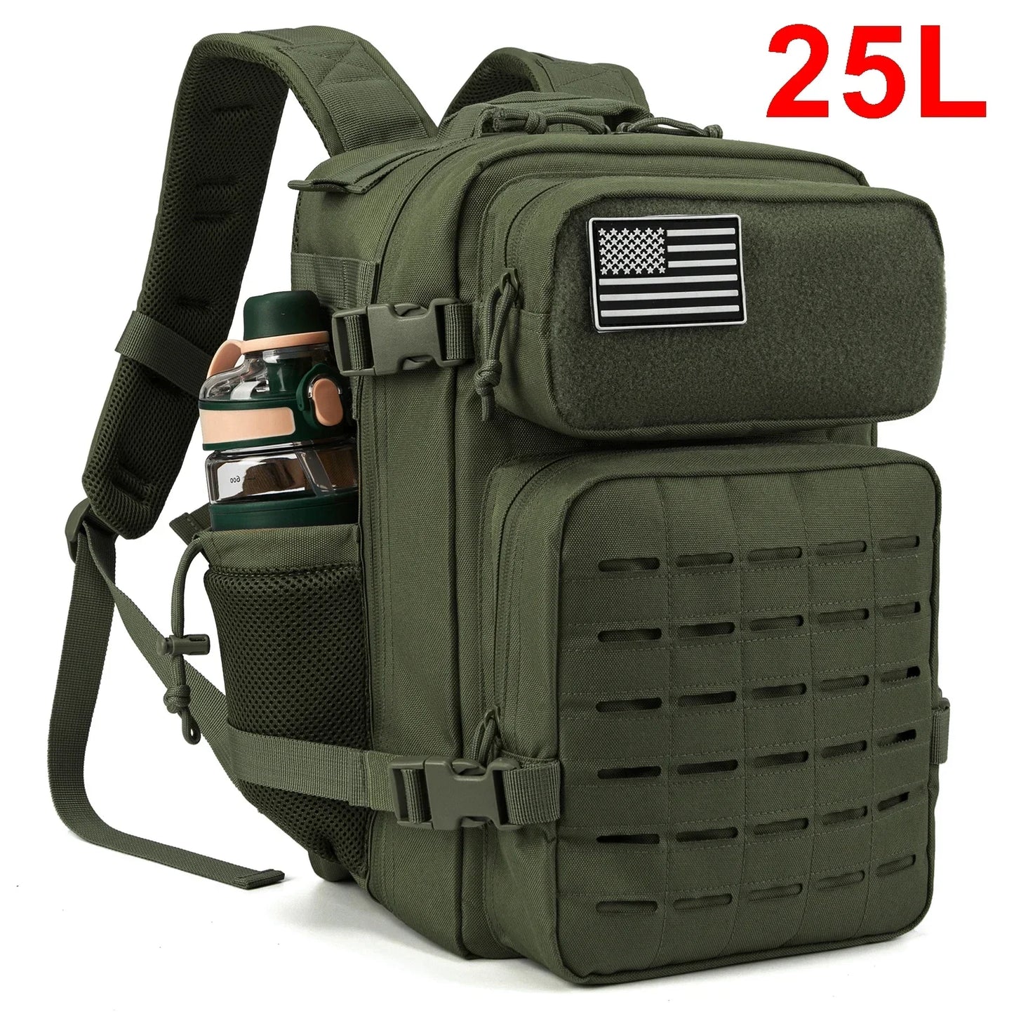 QT&QY 25L/45L survival Tactical Backpack for Women/men EDC Laser Cut Molle Daypack School Bag Gym Rucksack with Dual Cup Holder