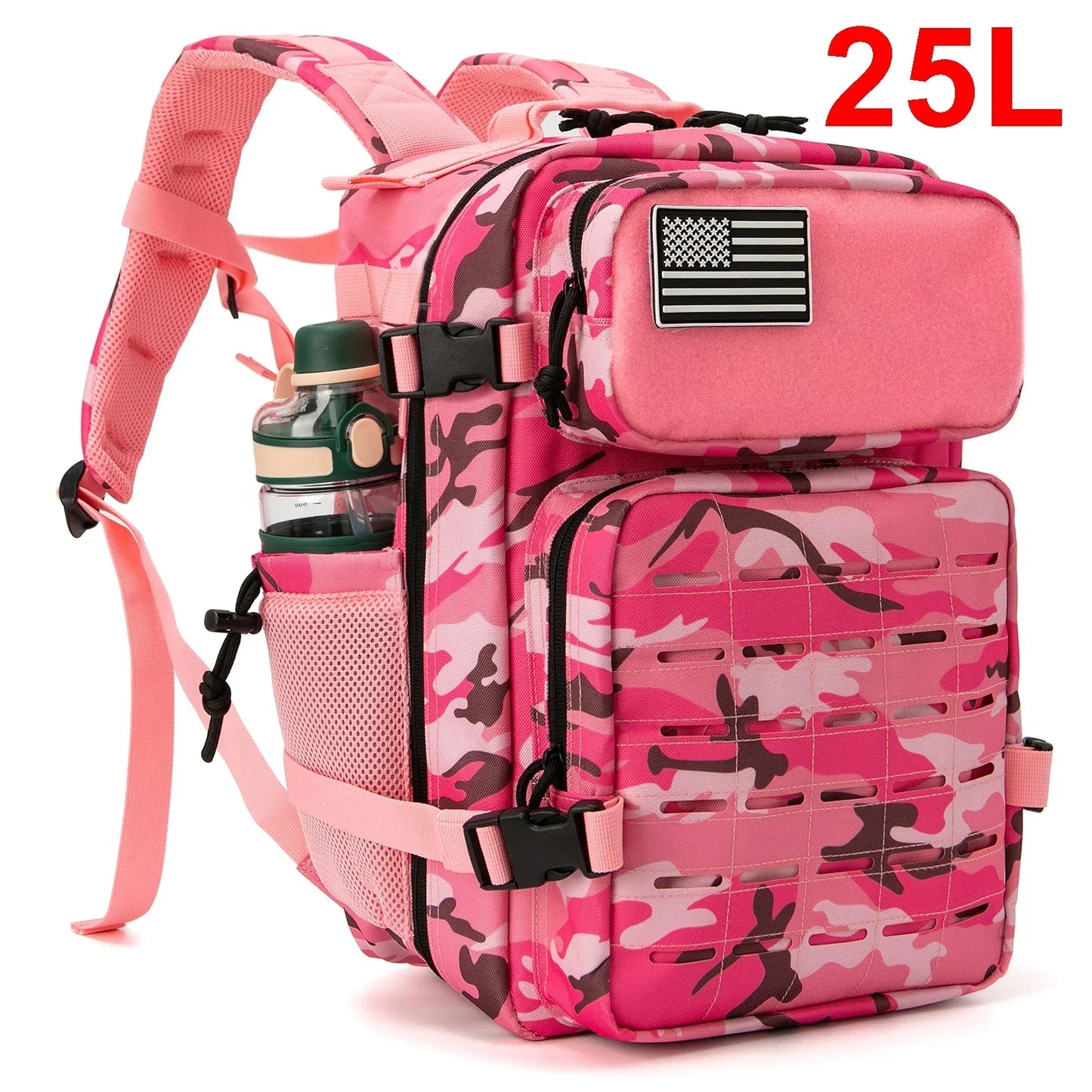 QT&QY 25L/45L survival Tactical Backpack for Women/men EDC Laser Cut Molle Daypack School Bag Gym Rucksack with Dual Cup Holder