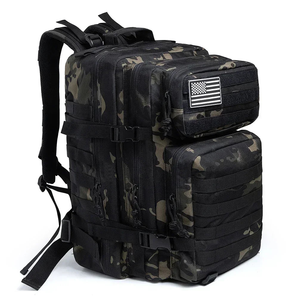 QT&QY 45L Military Tactical Backpack Molle Army Assault Pack CCW 3 Day survival Bag Hiking Treeking Rucksack heavy duty backpack