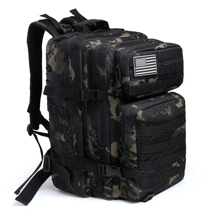 QT&QY Outdoor Tactical Backpacks 45L Large Capacity Man 3 Days Molle Assault Bags For Outdoor Trekking Camping Backpack