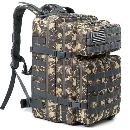 QT&QY Outdoor Tactical Backpacks 45L Large Capacity Man 3 Days Molle Assault Bags For Outdoor Trekking Camping Backpack