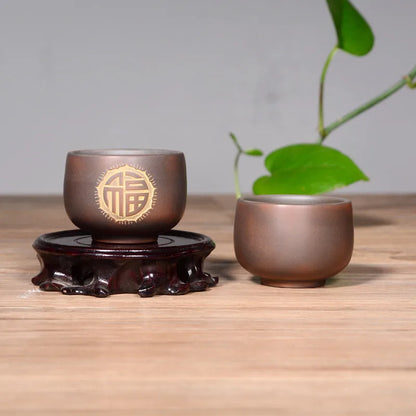 Qin Zhou Ceramic Qinzhou Ni Xing Tao(Not Yixing Clay Teapot)Handmade  teacup  for Puer oolong Kung Fu Cha Gift For Mother
