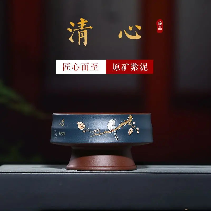 Qingxin Cup Yixing Yixing Clay Master Cup Raw Ore Purple Clay Clay Painting Green Mud Powder High-Grade Tea Cup One Piece Dropsh