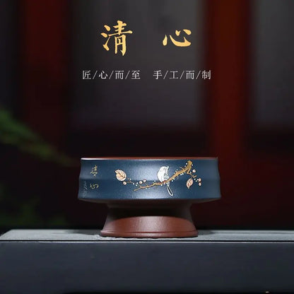 Qingxin Cup Yixing Yixing Clay Master Cup Raw Ore Purple Clay Clay Painting Green Mud Powder High-Grade Tea Cup One Piece Dropsh