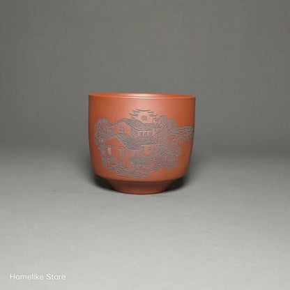 Qinzhou Nixing Tao Handmade Carving Master cup(Not Yixing Clay Teapot) teacup for Puer oolong Kung Fu Cha Gift For Festival