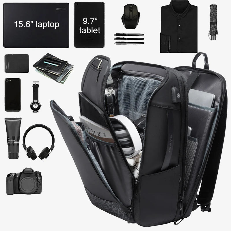 Quality 15.6" Laptop Travel Business Style Backpack Men  Scalable Large Capacity Anti-theft Male Women Luxury Luggage Tote Bags