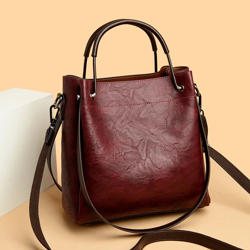 Quality Leather Soft Leather Women Totes Bag 2024 New Luxury Female Shoulder Crossbody Bag Designer Ladies Handbag Messenger Sac