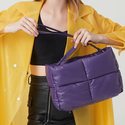 Quilted Tote Bag Functional Women's Shoulder Bags Handbag with Zipper Closure