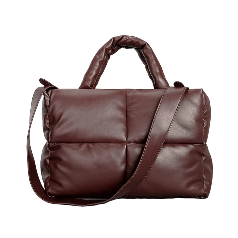 Quilted Tote Bag Functional Women's Shoulder Bags Handbag with Zipper Closure