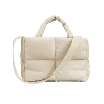 Quilted Tote Bag Functional Women's Shoulder Bags Handbag with Zipper Closure