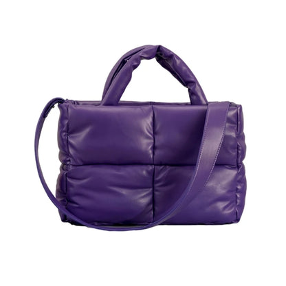 Quilted Tote Bag Functional Women's Shoulder Bags Handbag with Zipper Closure