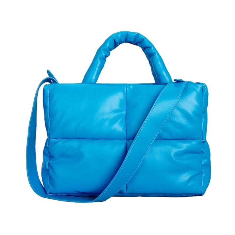 Quilted Tote Bag Functional Women's Shoulder Bags Handbag with Zipper Closure