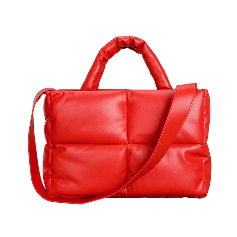 Quilted Tote Bag Functional Women's Shoulder Bags Handbag with Zipper Closure