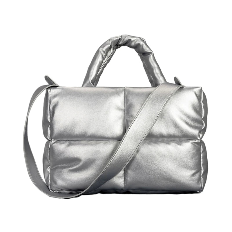 Quilted Tote Bag Functional Women's Shoulder Bags Handbag with Zipper Closure