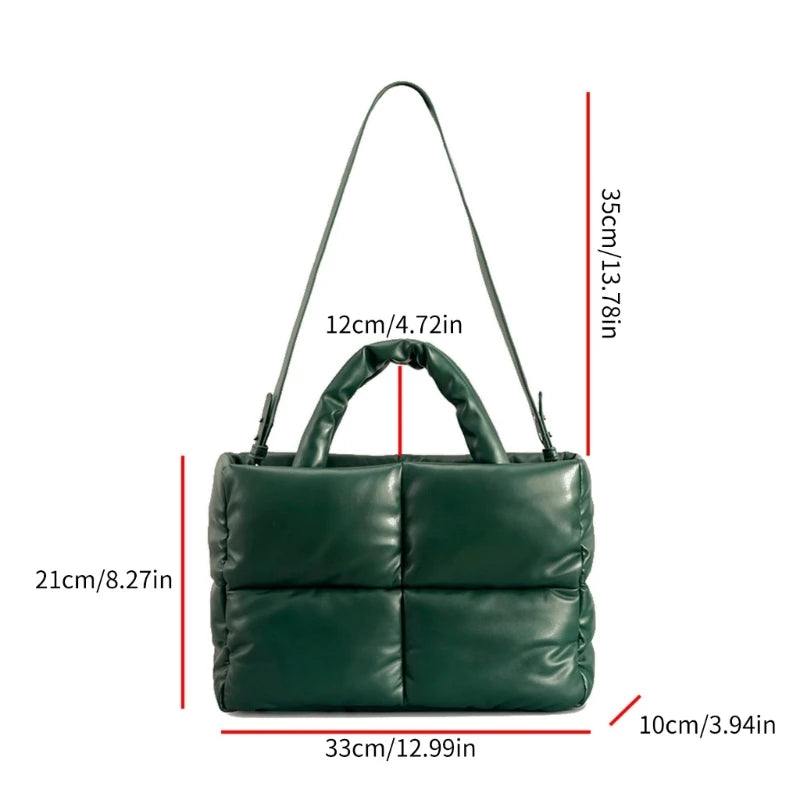 Quilted Tote Bag Functional Women's Shoulder Bags Handbag with Zipper Closure