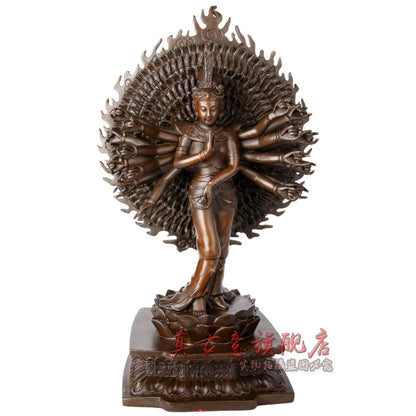 RARE 50CM large -bless family Safety Health luck Talisman #office home shop efficacious Protection BRONZE GUAN YIN Buddha statue