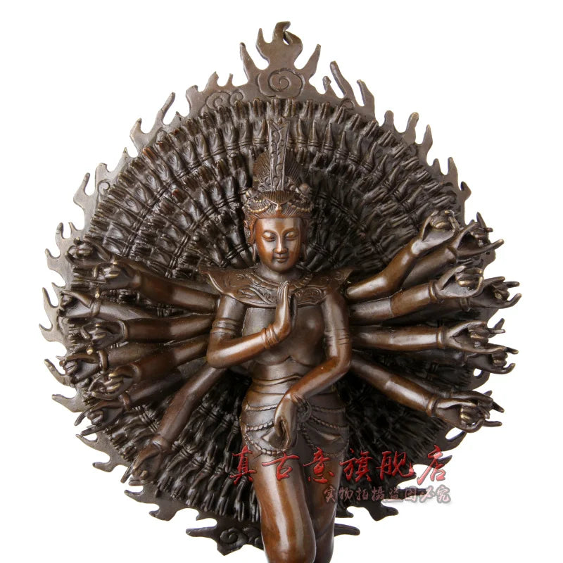 RARE 50CM large -bless family Safety Health luck Talisman #office home shop efficacious Protection BRONZE GUAN YIN Buddha statue