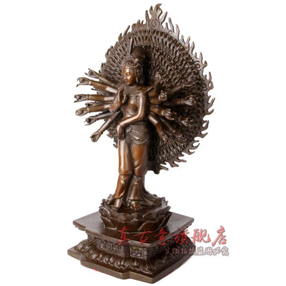 RARE 50CM large -bless family Safety Health luck Talisman #office home shop efficacious Protection BRONZE GUAN YIN Buddha statue