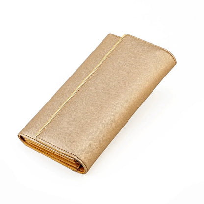 RFDI Anti-theft Brush Long Lady's Genuine Leather Large Capacity Ladies Tri-fold Wallet Coin Purse