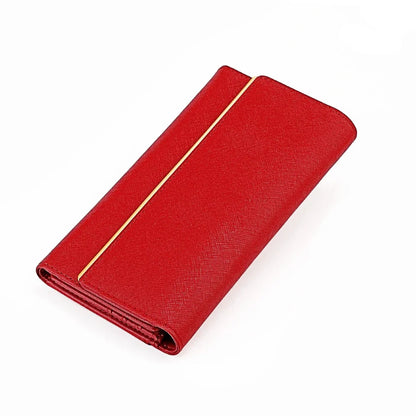 RFDI Anti-theft Brush Long Lady's Genuine Leather Large Capacity Ladies Tri-fold Wallet Coin Purse