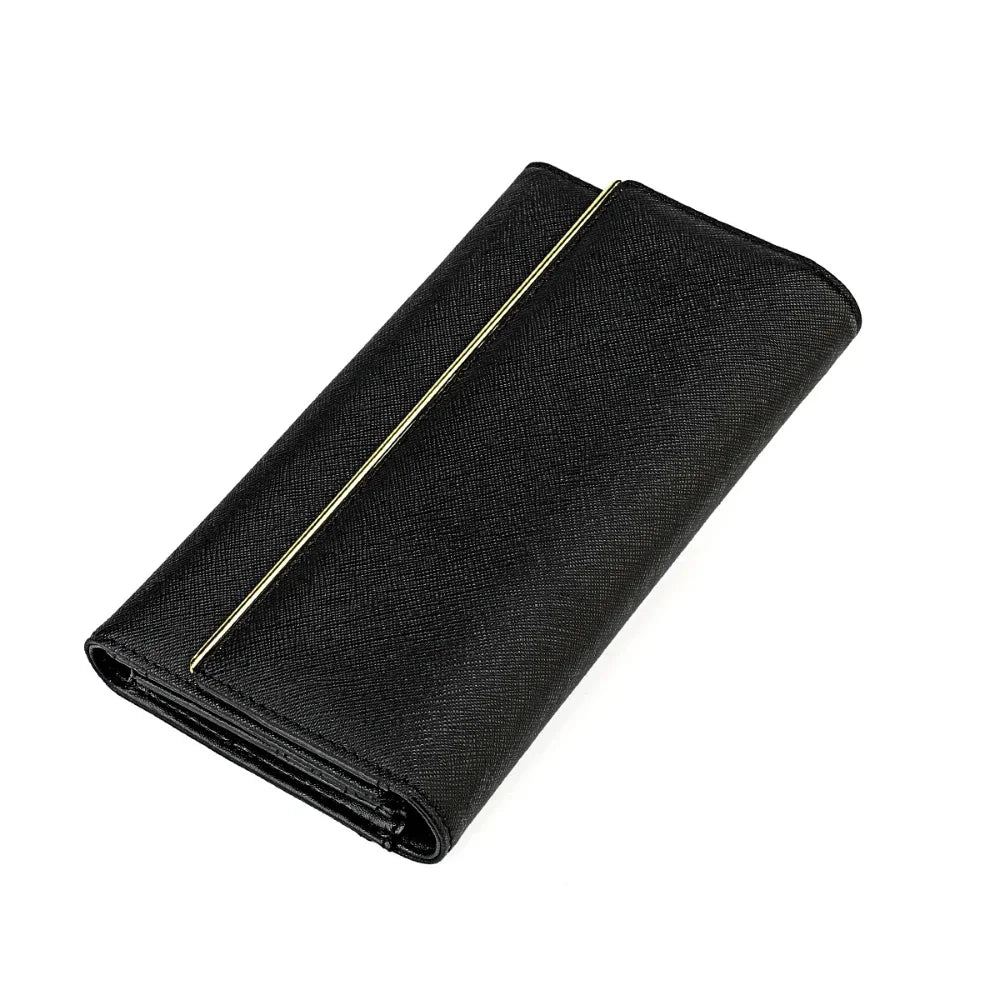 RFDI Anti-theft Brush Long Lady's Genuine Leather Large Capacity Ladies Tri-fold Wallet Coin Purse