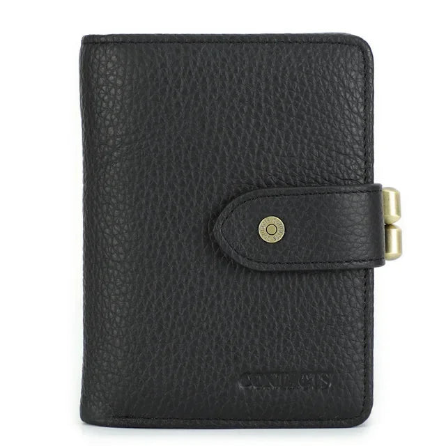 RFID Blocking Genuine Leather Women's Wallet Anti-Theft Chip, Fashionable Large Capacity Coin Purse with Multiple Compartme