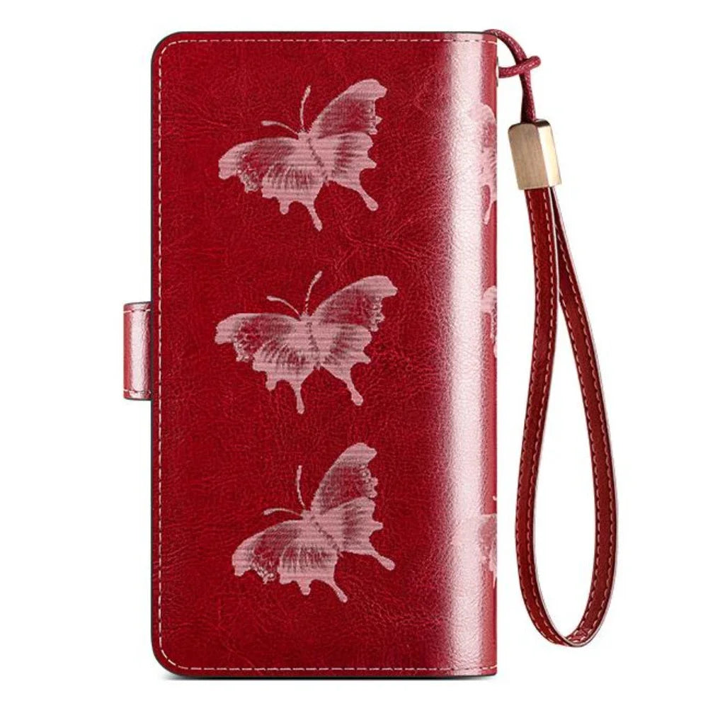 RFID Women's Long Zippered Leather Wallet Large Capacity Handbag