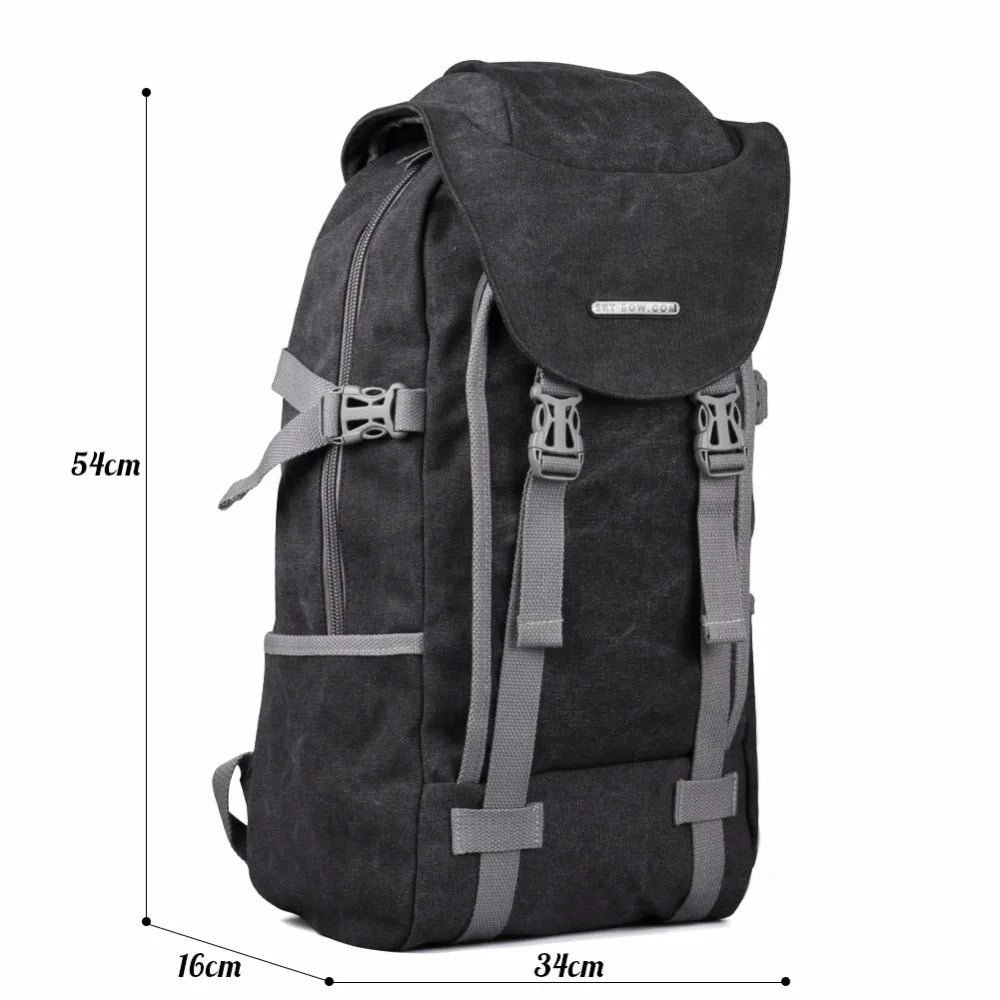 RUIL Canvas Backpack Men Travel Schoolbag 14.1Inch Laptop Notebook BackPack Laptop Large Capacity Computer Bag school Bag