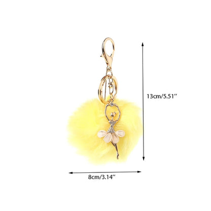 Rabbit Fur Ball Cell Phone Car Keychain Pendant Handbag for Key
