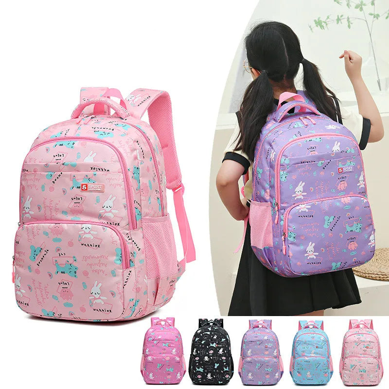 Rabbit School Bags For Teenage Girls Schoolbag Children Backpacks Cute Animal Print Canvas School Backpack Kids Book Bag Pack