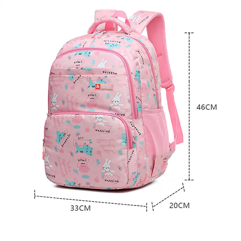 Rabbit School Bags For Teenage Girls Schoolbag Children Backpacks Cute Animal Print Canvas School Backpack Kids Book Bag Pack