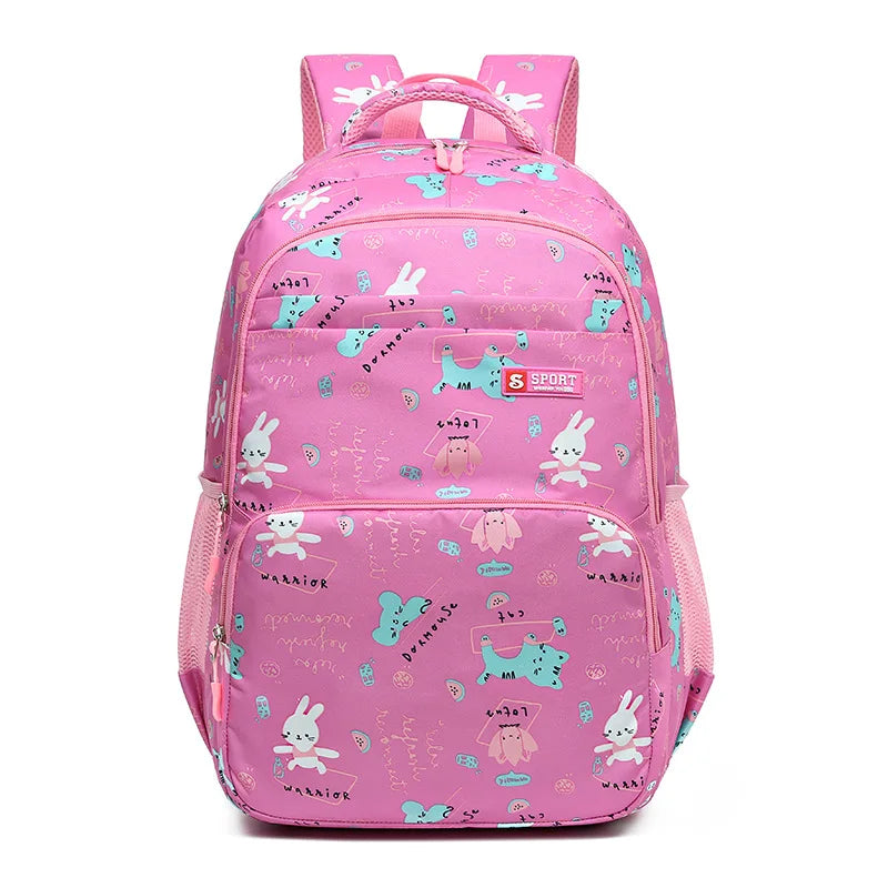 Rabbit School Bags For Teenage Girls Schoolbag Children Backpacks Cute Animal Print Canvas School Backpack Kids Book Bag Pack