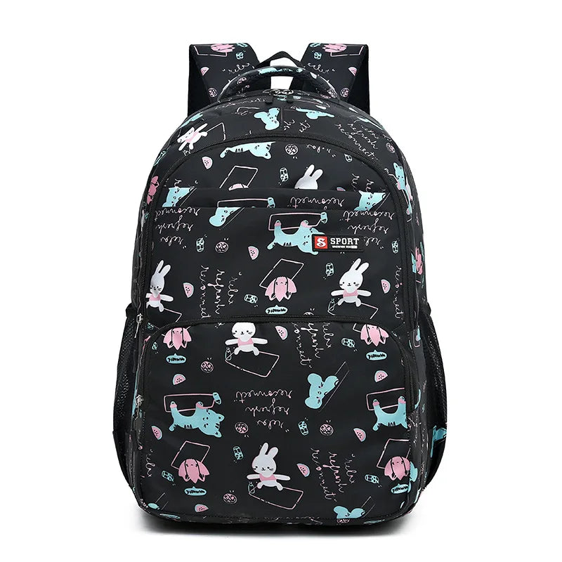 Rabbit School Bags For Teenage Girls Schoolbag Children Backpacks Cute Animal Print Canvas School Backpack Kids Book Bag Pack