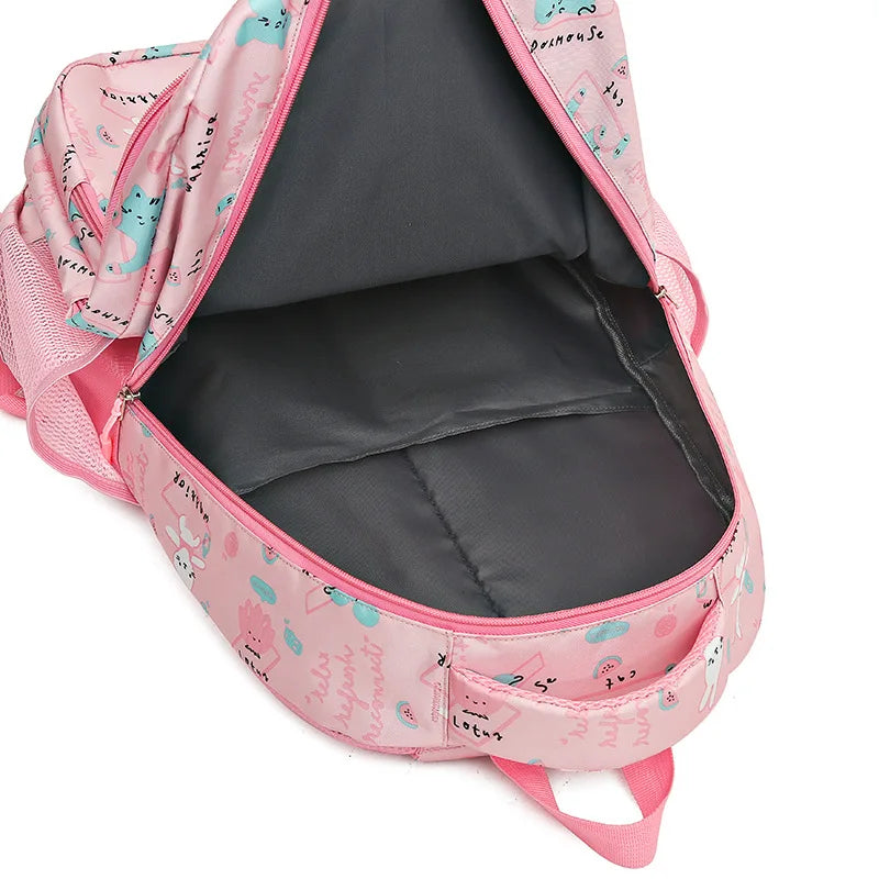 Rabbit School Bags For Teenage Girls Schoolbag Children Backpacks Cute Animal Print Canvas School Backpack Kids Book Bag Pack