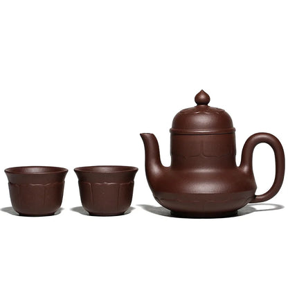Rain Medium Sand Ruyi Lotus Tea Cozy Set Regular Moon Red Siting Purple Clay Pot Raw Ore Gift