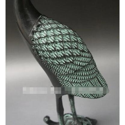 Rare CHINESE bronze Carved ' Red-crowned crane Turtle ' Statue