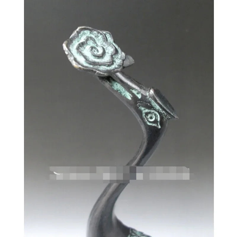 Rare CHINESE bronze Carved ' Red-crowned crane Turtle ' Statue