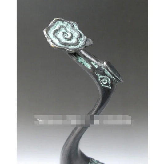 Rare CHINESE bronze Carved ' Red-crowned crane Turtle ' Statue