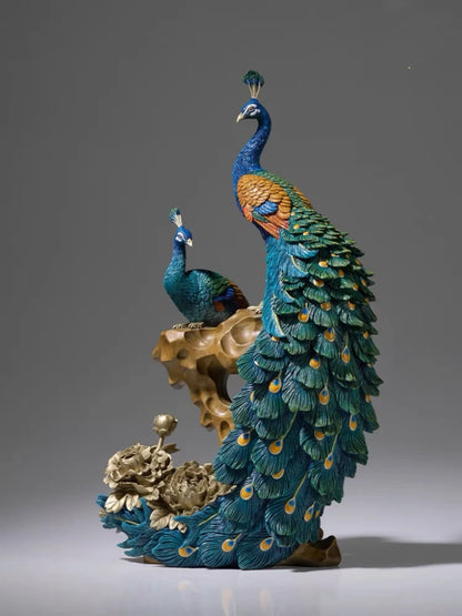 Rare TOP decoration ART 2023 high grade Good luck Auspicious wealth peacock Sculpture HOME OFFICE BAR CLUB bring money Large