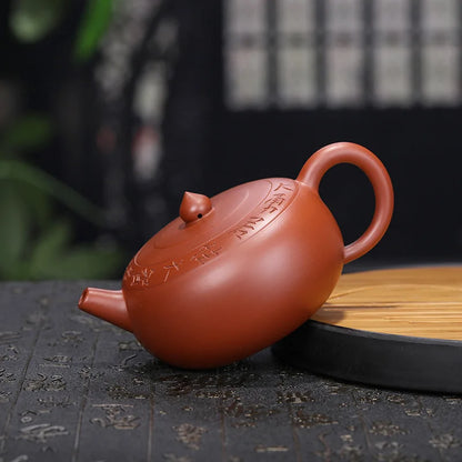 Raw Ore Dahongpao Handmade Tea Set, Zisha Yixing Pot, Kung-Fu Teapot, Purple Clay Drinkware