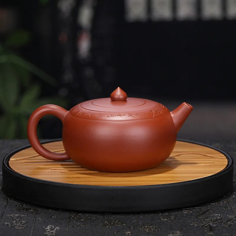 Raw Ore Dahongpao Handmade Tea Set, Zisha Yixing Pot, Kung-Fu Teapot, Purple Clay Drinkware