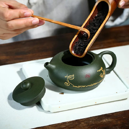 Raw Ore Green Mud Purple Clay Xishi Teapots Beauty Kettle Authentic Yixing Tea Pots Handmade Hand Painted Teaware 200ml