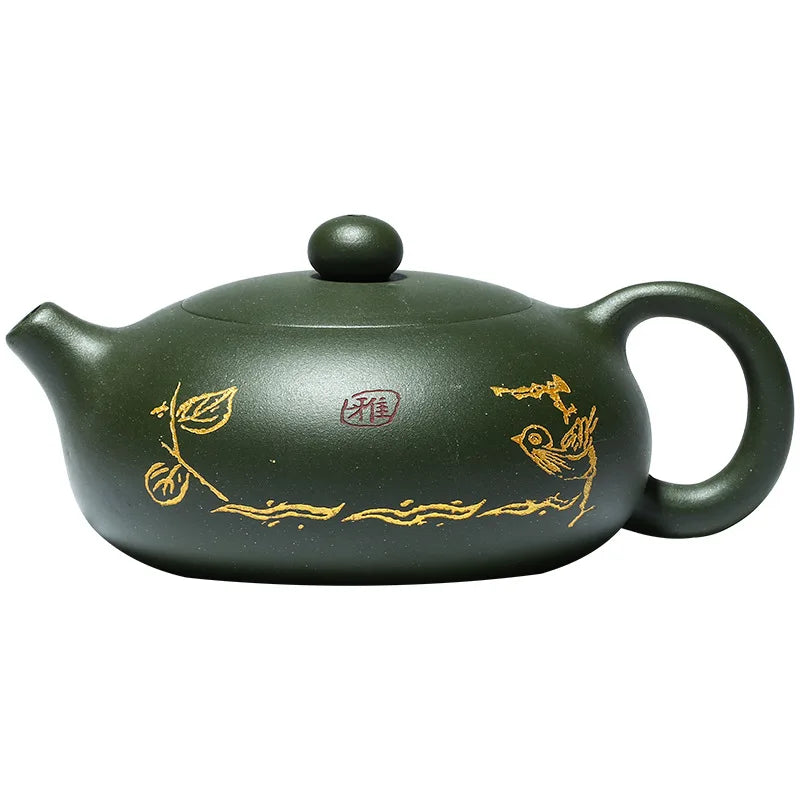 Raw Ore Green Mud Purple Clay Xishi Teapots Beauty Kettle Authentic Yixing Tea Pots Handmade Hand Painted Teaware 200ml