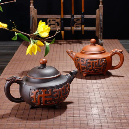 Raw Ore Household Teapot Handmade Large Capacity Tea Making Device Ceramic Purple Sand Kung Fu Tea Set Mainland China