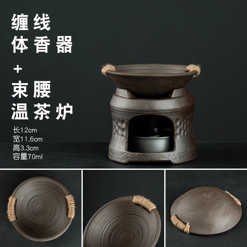 Raw Ore Stoneware Teapot Household Ceramic Beam Teapot Tea Stove Kung Fu Tea Ceremony Tea Maker Single Pot Warmer Teaware Dining