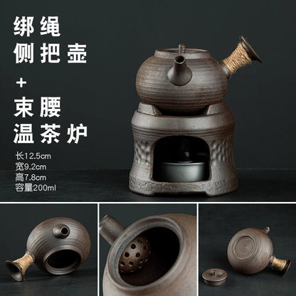 Raw Ore Stoneware Teapot Household Ceramic Beam Teapot Tea Stove Kung Fu Tea Ceremony Tea Maker Single Pot Warmer Teaware Dining
