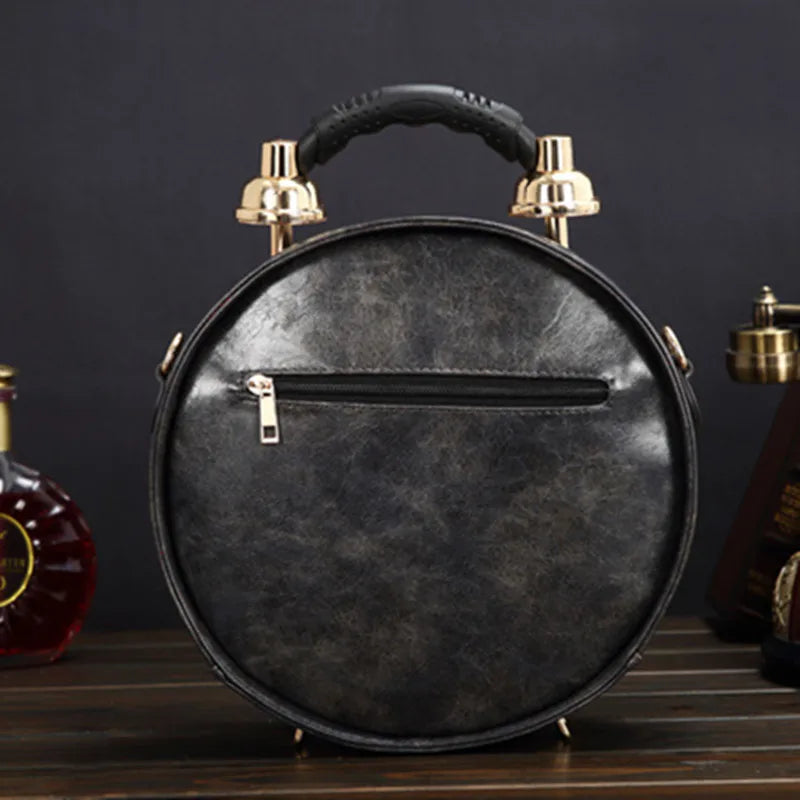 Real Alarm Clock Vintage Motorcycle Women Handbags High Quality Ladies Punk Shoulder Messenger Bags Fashion 2024 Lolita Bolsa
