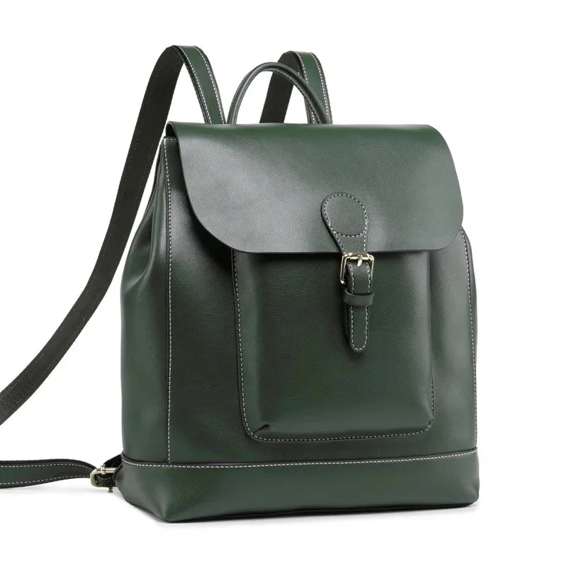 Real Cowhide Backpack Student School Daypack Single Shoulder Bags Fashion Travel Bag Knapsack Genuine Leather Women Rucksack