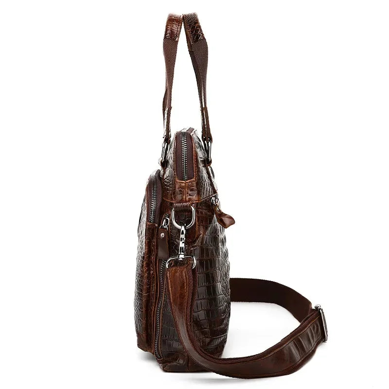 Real Genuine Leather Handbag Men Business Single Shoulder Bag Fashion Cross Body Messenger Bags Male Tote Men's Briefcase